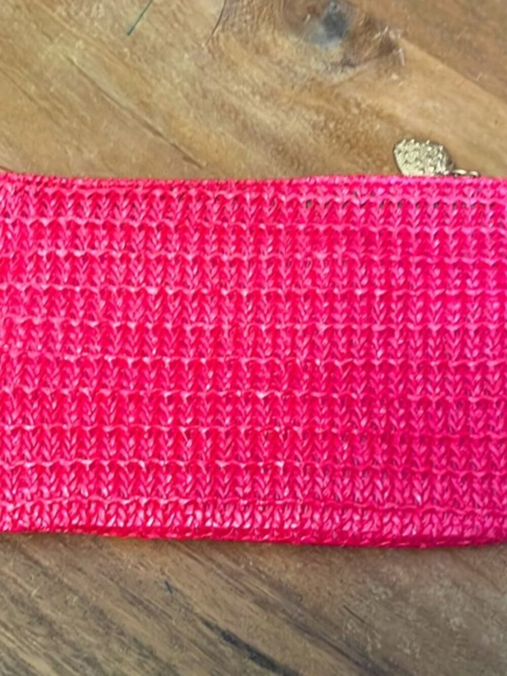 New Ipsy Strawberry Weave Cosmetic Bag 5" x 7"